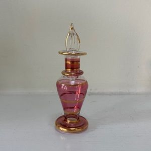 Hand blown perfume vial from Dubai with gold details